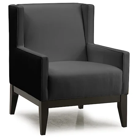 Contemporary Wing-Back Accent Chair with Tapered Block Legs